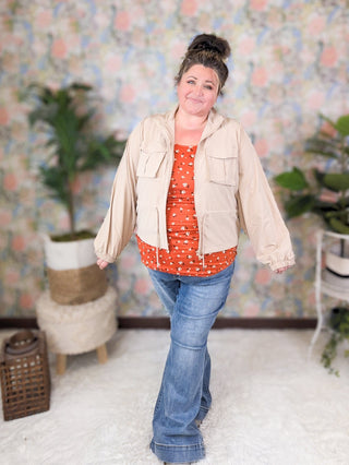 Angelica Lightweight Woven Jacket w/Cargo Pockets (2 COLORS)-4- Overlayer Tops-rae mode-Styled by Stacked - A Plus Size Women's Boutique in Lakeville, MN