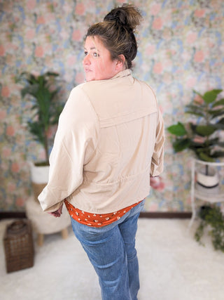 Angelica Lightweight Woven Jacket w/Cargo Pockets (2 COLORS)-4- Overlayer Tops-rae mode-Styled by Stacked - A Plus Size Women's Boutique in Lakeville, MN