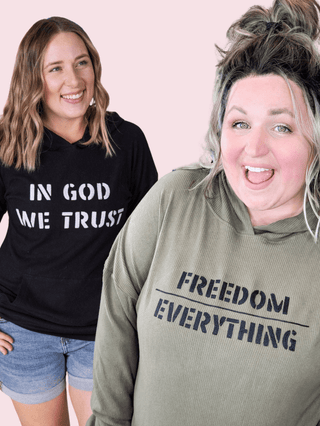 Annie Brushed + Ribbed Hoodie in AMERICANA VIBES-3- Hooded Tops-MICHELLE MAE-Styled by Stacked - A Plus Size Women's Boutique in Lakeville, MN