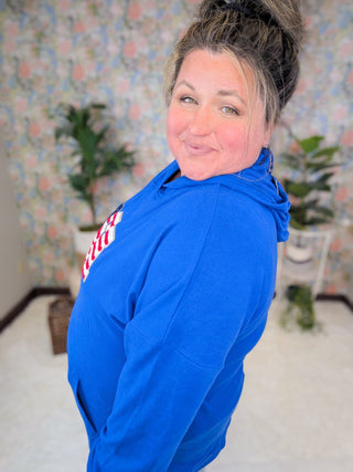 Annie Brushed + Ribbed Hoodie in AMERICANA VIBES-3- Hooded Tops-MICHELLE MAE-Styled by Stacked - A Plus Size Women's Boutique in Lakeville, MN