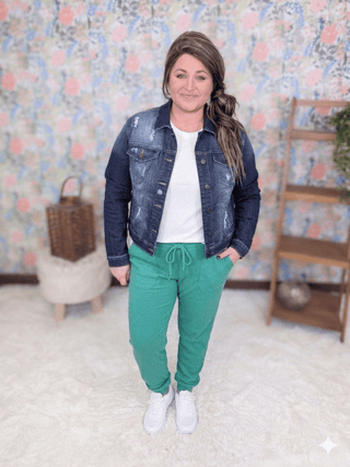 10- Bottoms Non-Denim Annie Luxe Brushed Ribbed Joggers in Solids (11 Colors) plus size clothing