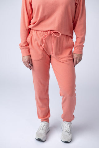 10- Bottoms Non-Denim Annie Luxe Brushed Ribbed Joggers in Solids (11 Colors) plus size clothing