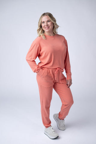 10- Bottoms Non-Denim Annie Luxe Brushed Ribbed Joggers in Solids (11 Colors) plus size clothing