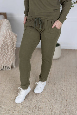 Annie Luxe Brushed Ribbed Joggers in Solids (8 Colors)-10- Bottoms Non-Denim-MICHELLE MAE-Styled by Stacked - A Plus Size Women's Boutique in Lakeville, MN