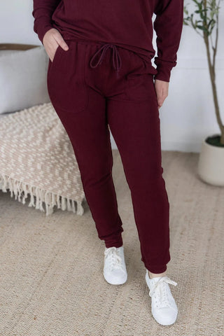 Annie Luxe Brushed Ribbed Joggers in Solids (8 Colors)-10- Bottoms Non-Denim-MICHELLE MAE-Styled by Stacked - A Plus Size Women's Boutique in Lakeville, MN