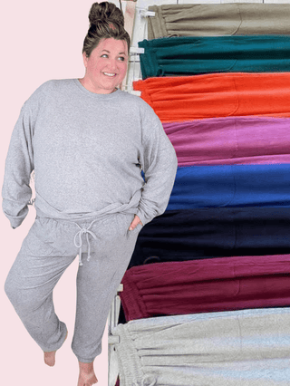 Annie Luxe Brushed Ribbed Joggers in Solids (8 Colors)-10- Bottoms Non-Denim-MICHELLE MAE-Styled by Stacked - A Plus Size Women's Boutique in Lakeville, MN