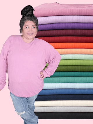 Annie Luxe Brushed Ribbed Pullovers in Solids (18 COLORS)-2- Long Sleeve Tops-MICHELLE MAE-Styled by Stacked - A Plus Size Women's Boutique in Lakeville, MN
