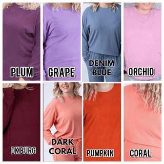 2- Long Sleeve Tops Annie Luxe Brushed Ribbed Pullovers in Solids (18 COLORS) plus size clothing