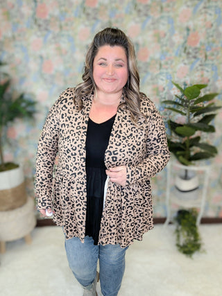 Anthea Tiered Cardigan in Leopard-4- Overlayer Tops-BE STAGE-Styled by Stacked - A Plus Size Women's Boutique in Lakeville, MN