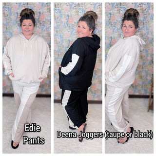 3- Hooded Tops Arlo Scuba Pullover Hoodie w/Side Stripe (2 Colors) plus size clothing