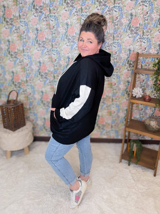3- Hooded Tops Arlo Scuba Pullover Hoodie w/Side Stripe (2 Colors) plus size clothing