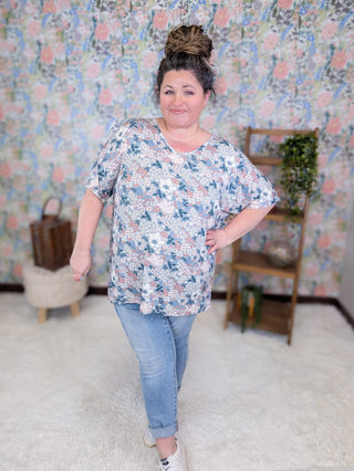 1- ShortSlv/Slvless Tops Ashley Ultimate Dolman Short Sleeve Tee in Florals plus size clothing
