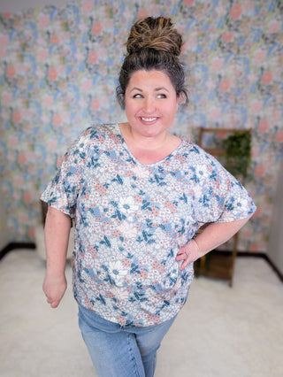 1- ShortSlv/Slvless Tops Ashley Ultimate Dolman Short Sleeve Tee in Florals plus size clothing