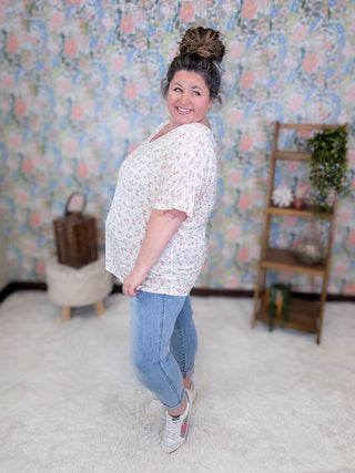 1- ShortSlv/Slvless Tops Ashley Ultimate Dolman Short Sleeve Tee in Florals plus size clothing