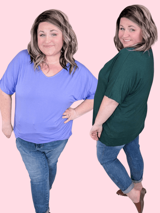 1- ShortSlv/Slvless Tops Ashley Ultimate Dolman Tee in Short Sleeve Solids (15 colors) plus size clothing