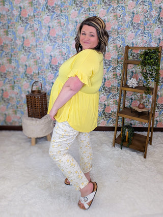1- ShortSlv/Slvless Tops Ashlyn Vneck Short Sleeve Babydoll Tee in Solids plus size clothing