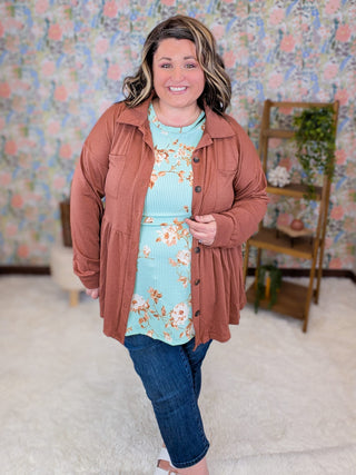 4- Overlayer Tops Athena Babydoll Buttondown Collared Top (5 Colors) plus size clothing