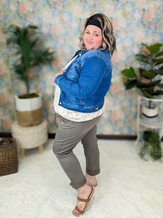Aundrea Knit Pull On Crop Pants in Soft Olive-10- Bottoms Non-Denim-WHITE BIRCH-Styled by Stacked - A Plus Size Women's Boutique in Lakeville, MN