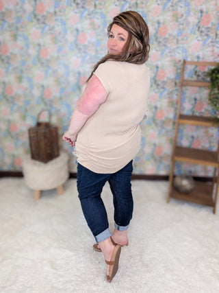 1- ShortSlv/Slvless Tops Aurelia Dolman Short Sleeve Urban Ribbed Top in Solids plus size clothing