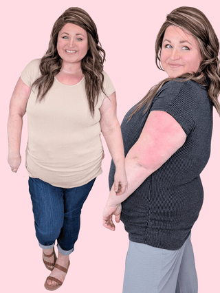 1- ShortSlv/Slvless Tops Aurelia Dolman Short Sleeve Urban Ribbed Top in Solids plus size clothing