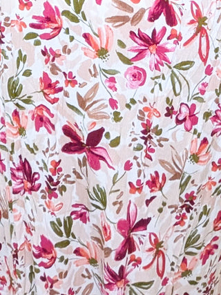 Avalon Midi Skirt in Taupe, Berry & Olive Painted Floral-10- Bottoms Non-Denim-WHITE BIRCH-Styled by Stacked - A Plus Size Women's Boutique in Lakeville, MN
