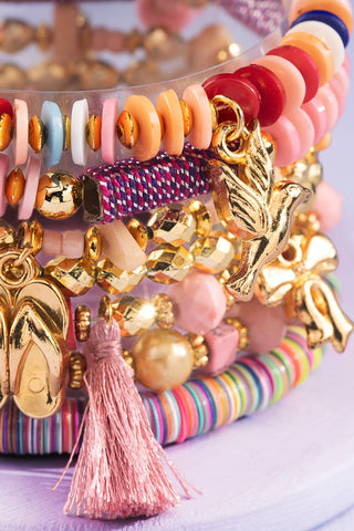 Pink Mix 7 Layered Stacked Bracelet Set-12- Accessories & Gifts-Urbanista-Styled by Stacked - A Plus Size Women's Boutique in Lakeville, MN