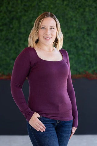 Bailey U-Neck Long Sleeve in Solids (9 colors)-2- Long Sleeve Tops-MICHELLE MAE-Styled by Stacked - A Plus Size Women's Boutique in Lakeville, MN