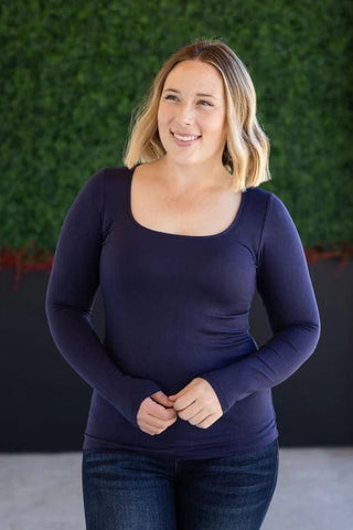 Bailey U-Neck Long Sleeve in Solids (9 colors)-2- Long Sleeve Tops-MICHELLE MAE-Styled by Stacked - A Plus Size Women's Boutique in Lakeville, MN