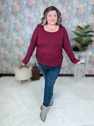 Bailey U-Neck Long Sleeve in Solids (9 colors)-2- Long Sleeve Tops-MICHELLE MAE-Styled by Stacked - A Plus Size Women's Boutique in Lakeville, MN