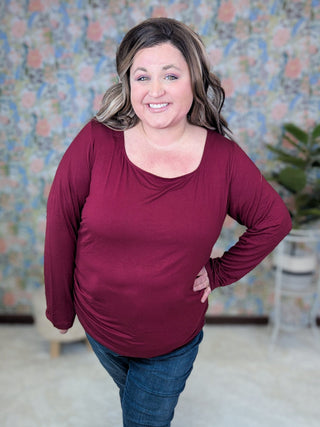 Bailey U-Neck Long Sleeve in Solids (9 colors)-2- Long Sleeve Tops-MICHELLE MAE-Styled by Stacked - A Plus Size Women's Boutique in Lakeville, MN