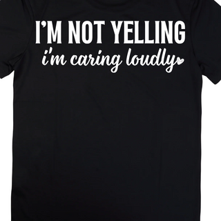 Just Caring Loudly Vneck Tee on Black