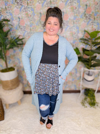 Bernie Smocked Tiered Tank in Ditsy Floral (2 Colors)-1- ShortSlv/Slvless Tops-BE STAGE-Styled by Stacked - A Plus Size Women's Boutique in Lakeville, MN