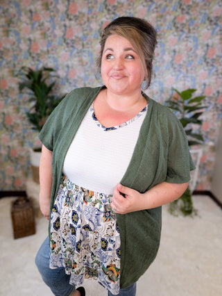 Bernie Vneck Smocked Tiered Tank in Paisley Print-1- ShortSlv/Slvless Tops-BE STAGE-Styled by Stacked - A Plus Size Women's Boutique in Lakeville, MN