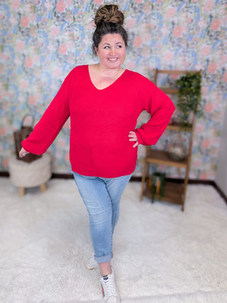 2- Long Sleeve Tops Bethanie Luxe Bow Back Sweater plus size clothing