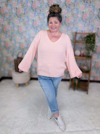 2- Long Sleeve Tops Bethanie Luxe Bow Back Sweater plus size clothing