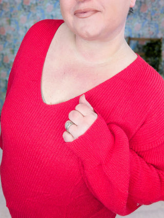 2- Long Sleeve Tops Bethanie Luxe Bow Back Sweater plus size clothing