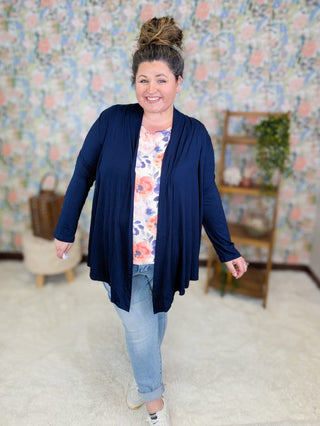 4- Overlayer Tops Blaine Buttery Soft Draped Lightweight Cardigan (6 Colors) plus size clothing