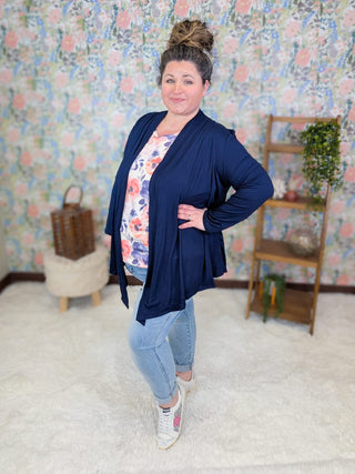 4- Overlayer Tops Blaine Buttery Soft Draped Lightweight Cardigan (6 Colors) plus size clothing