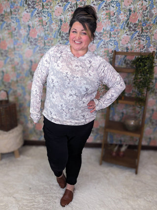 Blair Mockneck Long Sleeve w/Thumbholes in Florals (13 Prints)-2- Long Sleeve Tops-MICHELLE MAE-Styled by Stacked - A Plus Size Women's Boutique in Lakeville, MN