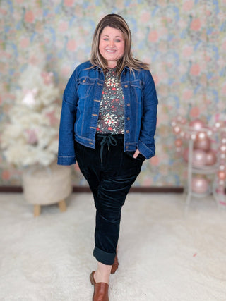 Judy Blue Corduroy Jogger in Evergreen-9- Bottoms Denim-Judy Blue-Styled by Stacked - A Plus Size Women's Boutique in Lakeville, MN