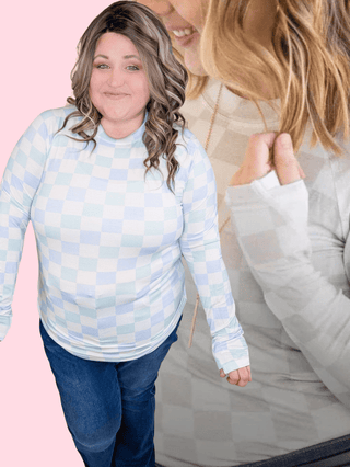 Blair Mockneck Long Sleeve w/Thumbholes in Prints (Non-Florals)-2- Long Sleeve Tops-MICHELLE MAE-Styled by Stacked - A Plus Size Women's Boutique in Lakeville, MN