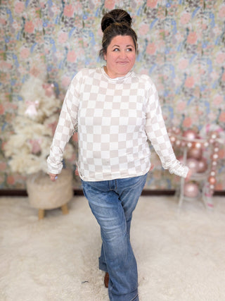 Blair Mockneck Long Sleeve w/Thumbholes in Prints (Non-Florals)-2- Long Sleeve Tops-MICHELLE MAE-Styled by Stacked - A Plus Size Women's Boutique in Lakeville, MN