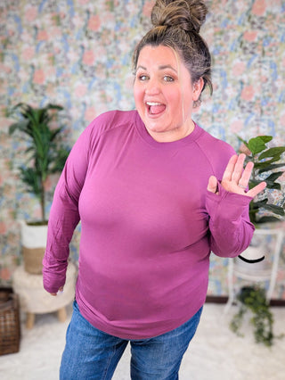 Blair Mockneck Long Sleeve with Thumbholes in Solids (7 Colors)-2- Long Sleeve Tops-MICHELLE MAE-Styled by Stacked - A Plus Size Women's Boutique in Lakeville, MN