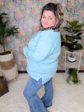 Bless Your Heart Luxe Pullover in Turquoise-6- Graphic Tops-SEW IN LOVE-Styled by Stacked - A Plus Size Women's Boutique in Lakeville, MN