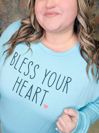 Bless Your Heart Luxe Pullover in Turquoise-6- Graphic Tops-SEW IN LOVE-Styled by Stacked - A Plus Size Women's Boutique in Lakeville, MN