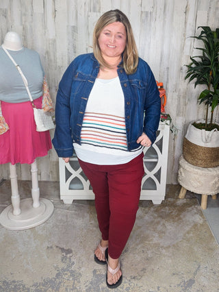 Blue Jean Baby Classic Stretch Denim Jacket (2 washes)-4- Overlayer Tops-enjean-Styled by Stacked - A Plus Size Women's Boutique in Lakeville, MN