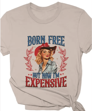 Born Free ... But Now I'm Expensive Graphic Tee-6- Graphic Tops-ILOVEMYFREEDOM-Styled by Stacked - A Plus Size Women's Boutique in Lakeville, MN