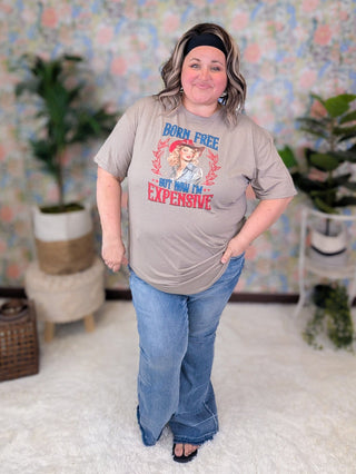 Born Free ... But Now I'm Expensive Graphic Tee-6- Graphic Tops-ILOVEMYFREEDOM-Styled by Stacked - A Plus Size Women's Boutique in Lakeville, MN