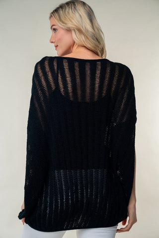 Brenna Open Knit Short Sleeve Boxy Sweater-1- ShortSlv/Slvless Tops-WHITE BIRCH-Styled by Stacked - A Plus Size Women's Boutique in Lakeville, MN