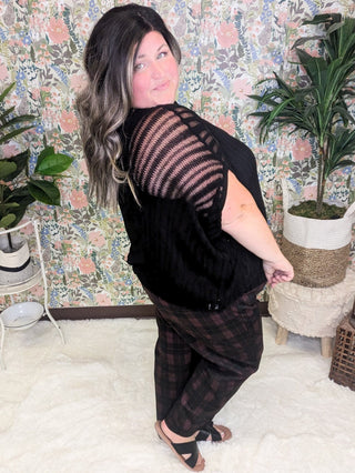 Brenna Open Knit Short Sleeve Boxy Sweater-1- ShortSlv/Slvless Tops-WHITE BIRCH-Styled by Stacked - A Plus Size Women's Boutique in Lakeville, MN